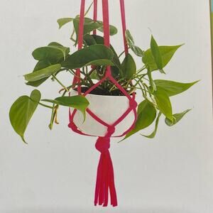 Brit & Co Pink & White Make A Macrame Planter DIY Kit New in Box